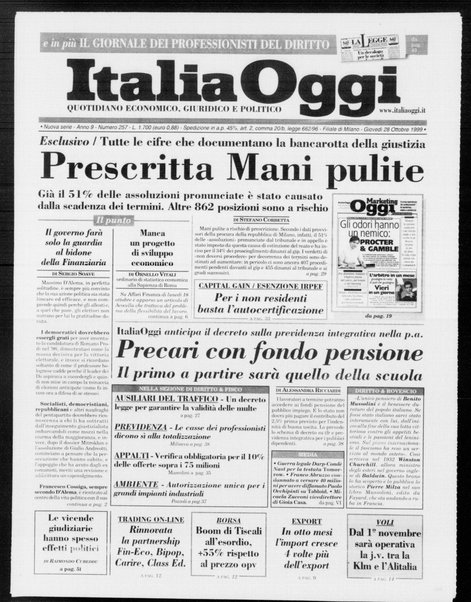 Italia oggi : quotidiano di economia finanza e politica